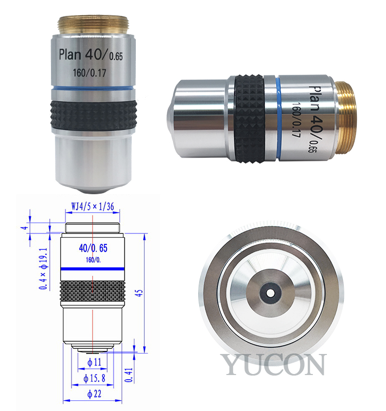 40X/0.65 Plan achromatic objective lens for biological microscope