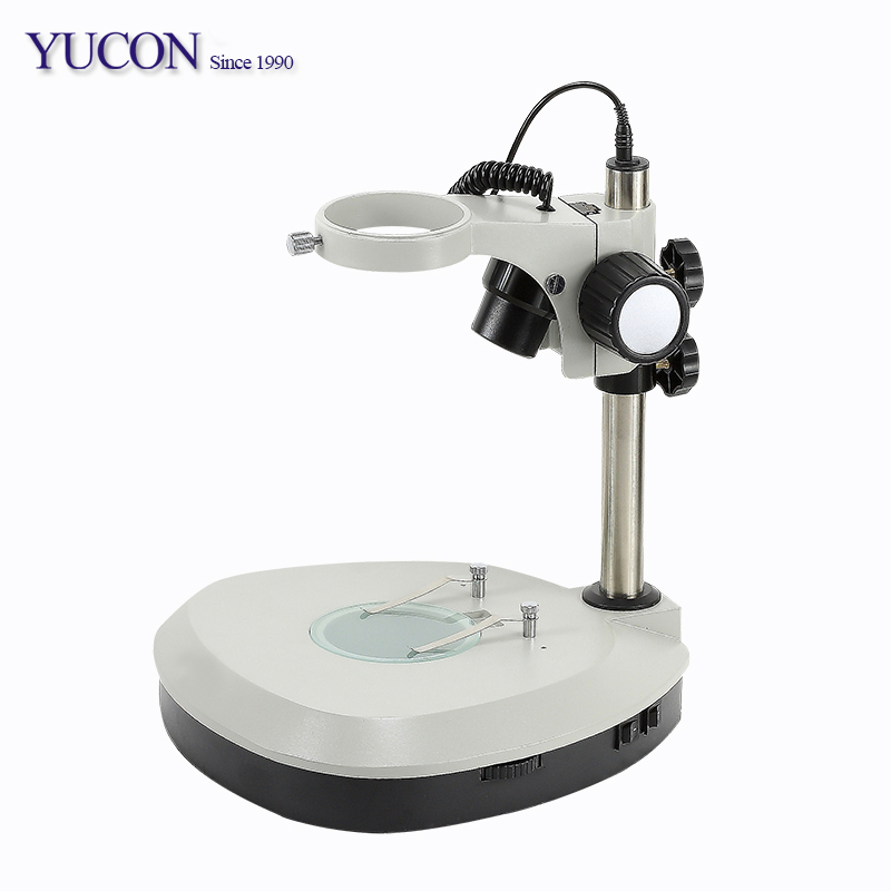 YCD2 YUCON Lighting Zoom Monocular Binocular Trinocular 7x-45x Stereo Microscope With Pole Boom Stand