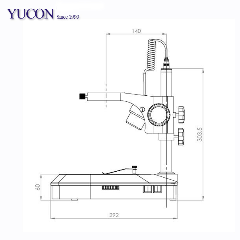 YCD2 YUCON Lighting Zoom Monocular Binocular Trinocular 7x-45x Stereo Microscope With Pole Boom Stand