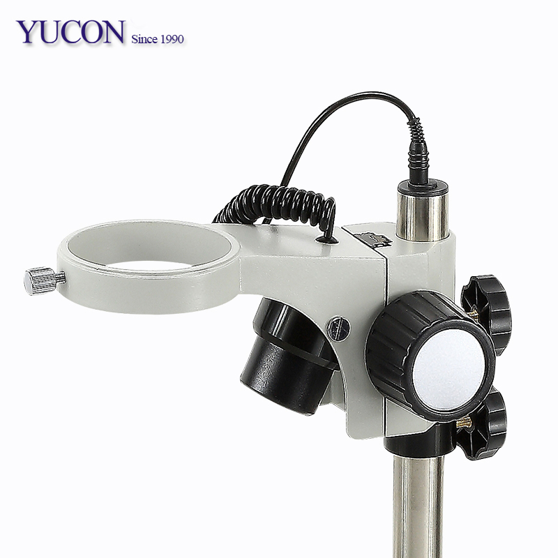 YCD2 YUCON Lighting Zoom Monocular Binocular Trinocular 7x-45x Stereo Microscope With Pole Boom Stand